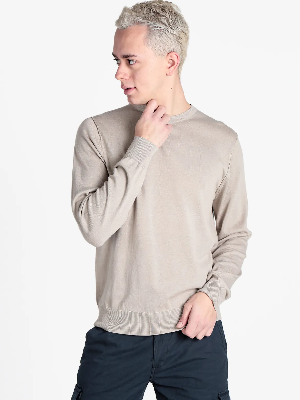 Close-Up Pullover girocollo da uomo in maglia