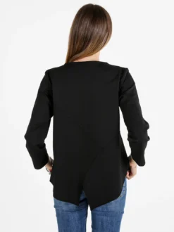 158c Maglia donna oversize a maniche lunghe - nero