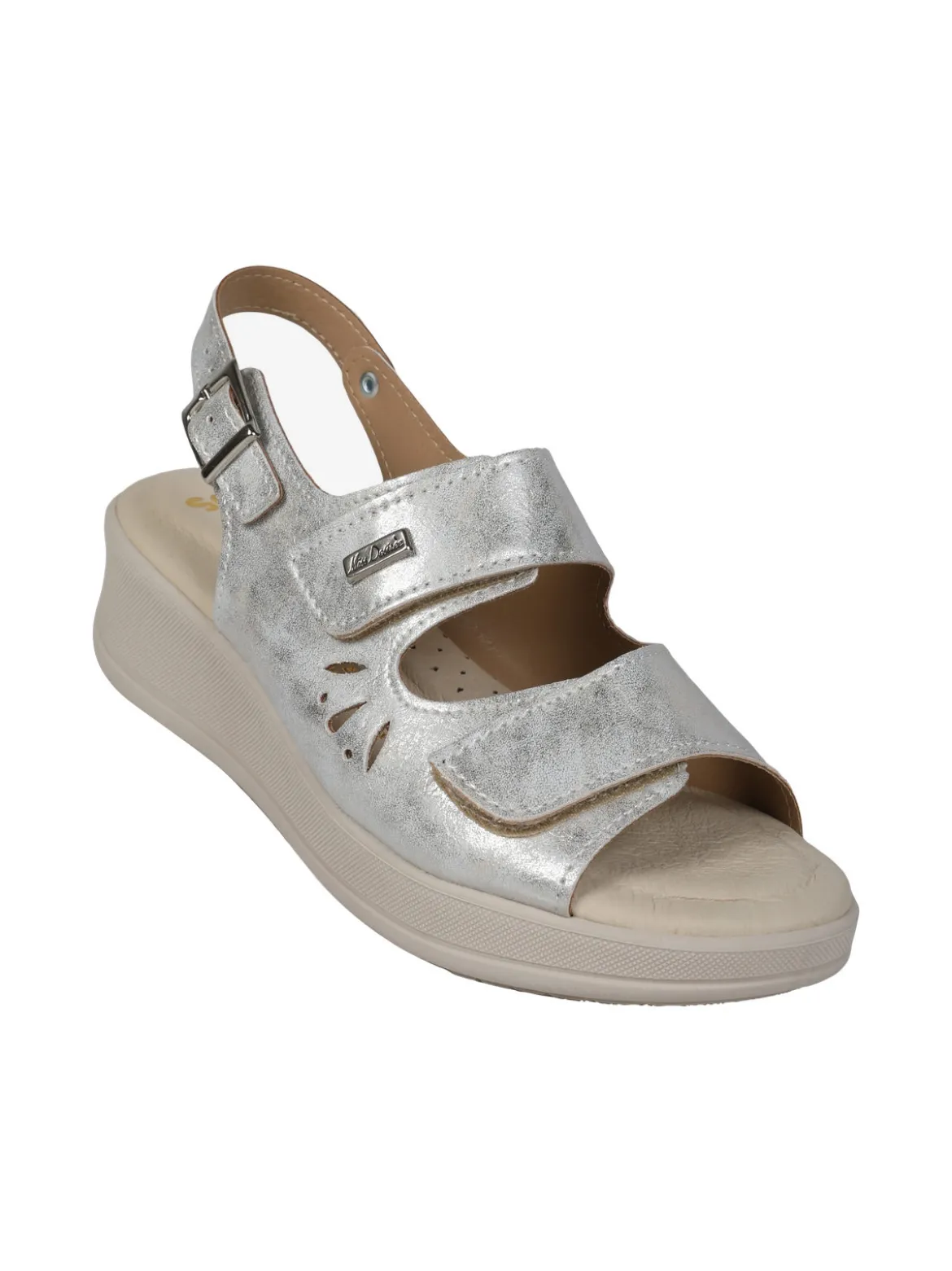 Confosana Sandali donna comfort con zeppa e cinturini a strappo