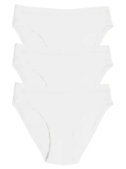 Cotonella Confezione da 3 slip donna in cotone bielastico - bianco