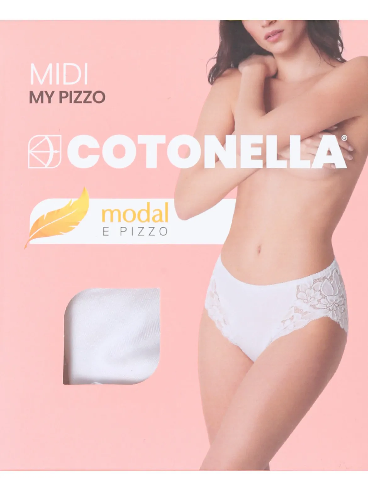 Cotonella Slip midi donna in pizzo