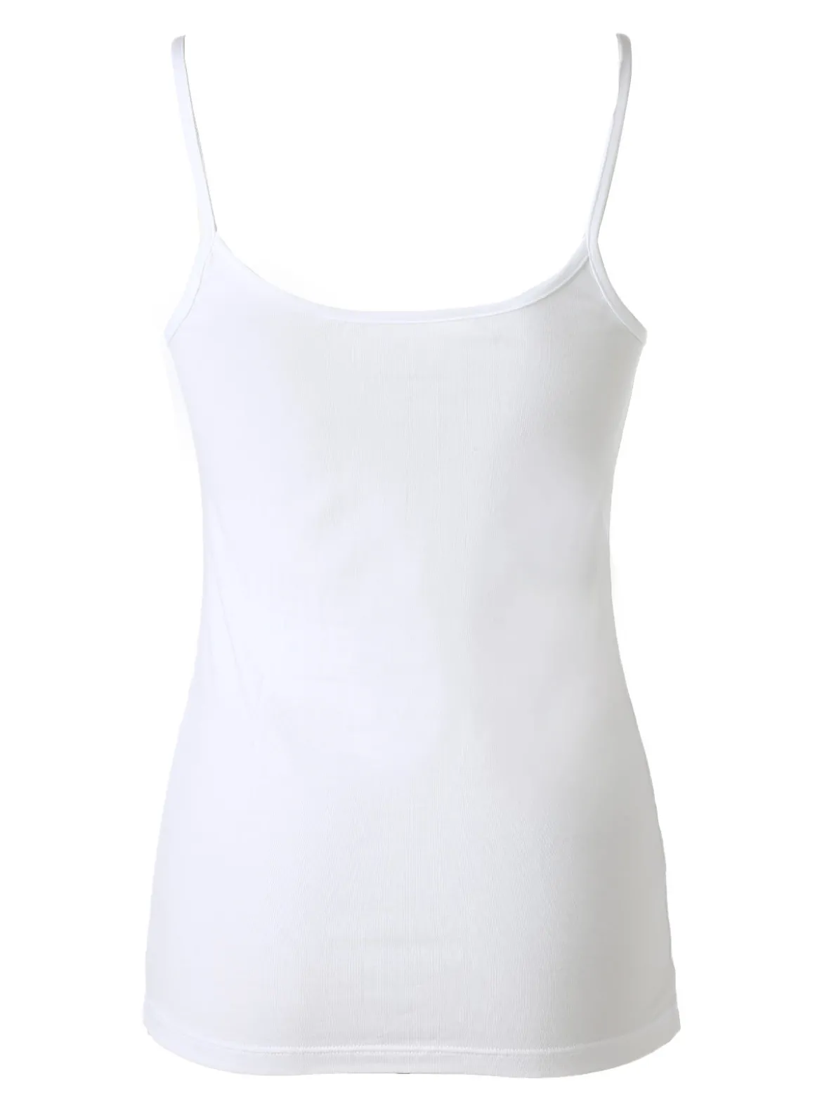 Cotonella Top donna in cotone bielastico con spalline strette - bianco