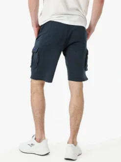 Cotton Belt Bermuda da uomo in cotone con tasconi laterali e coulisse - blu