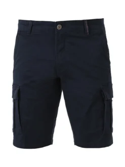 Cotton Belt Bermuda da uomo in cotone stretch con tasconi - blu scuro