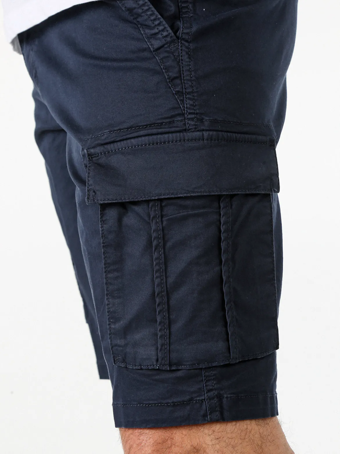 Cotton Belt Bermuda da uomo in cotone stretch con tasconi - blu scuro