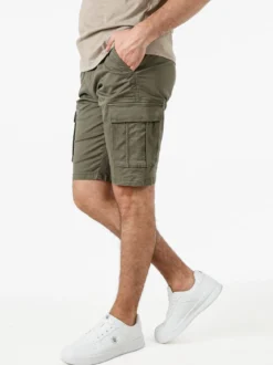 Cotton Belt Bermuda da uomo in cotone stretch con tasconi - militare