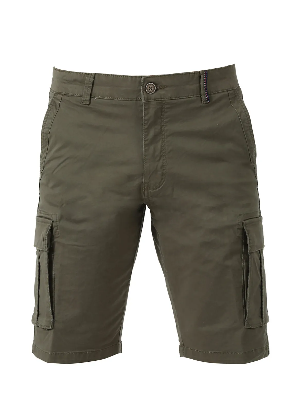 Cotton Belt Bermuda da uomo in cotone stretch con tasconi - militare