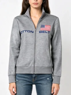 Cotton Belt Felpa pesante da donna con zip