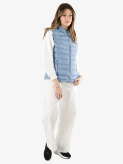 Cotton Belt Gilet imbottito da donna con zip - azzurro