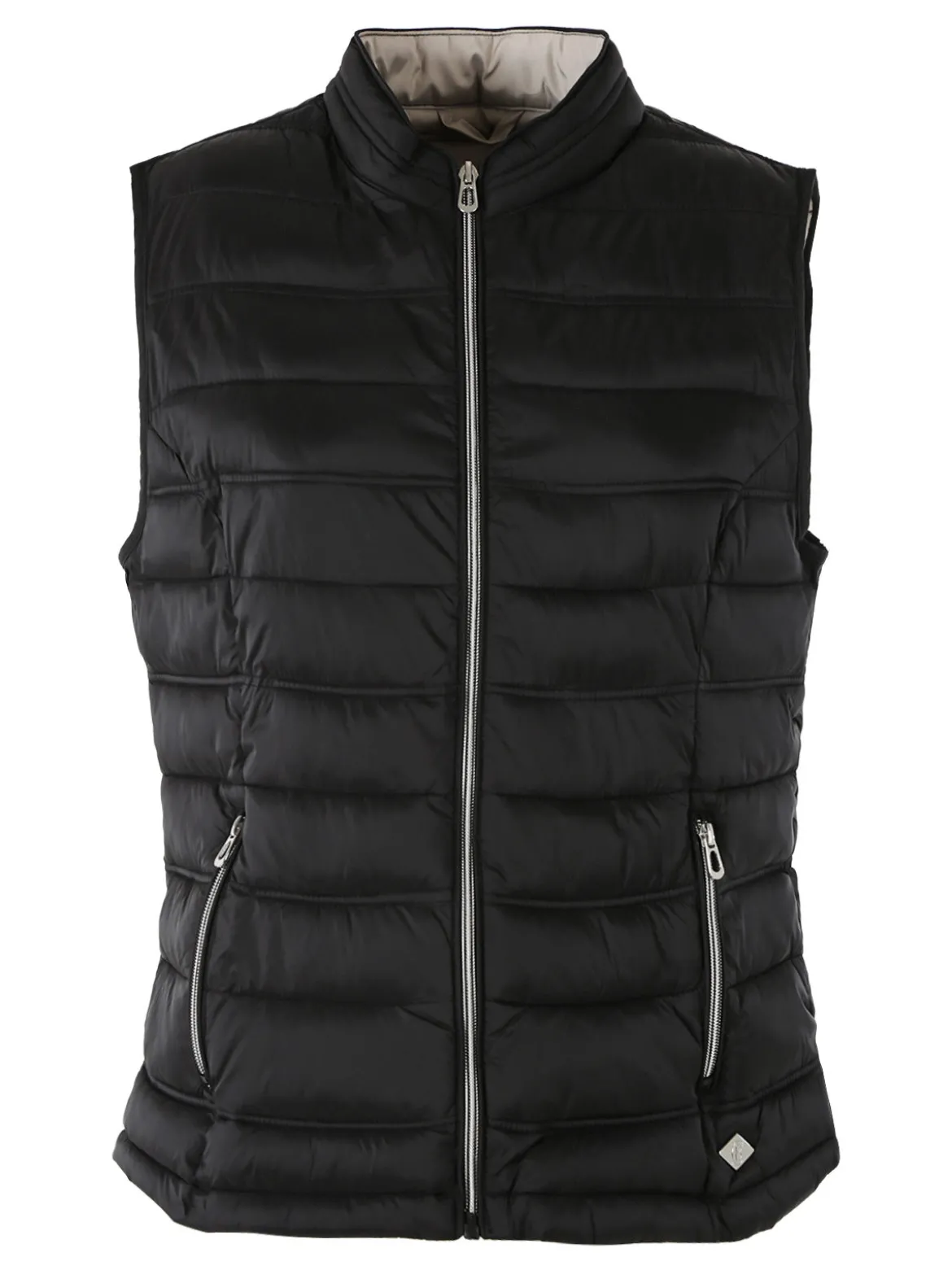Cotton Belt Gilet imbottito da donna con zip - nero