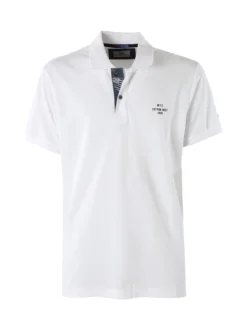 Cotton Belt Polo da uomo in cotone a maniche corte - bianco