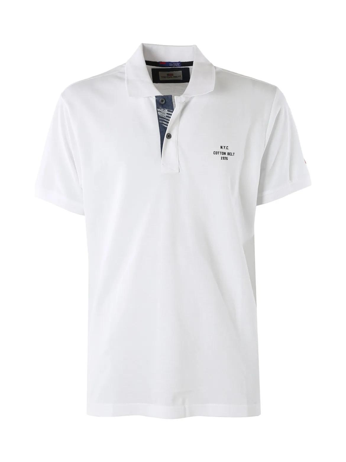 Cotton Belt Polo da uomo in cotone a maniche corte - bianco