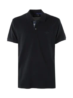 Cotton Belt Polo da uomo in cotone a maniche corte - blu scuro