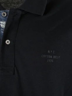 Cotton Belt Polo da uomo in cotone a maniche corte - blu scuro