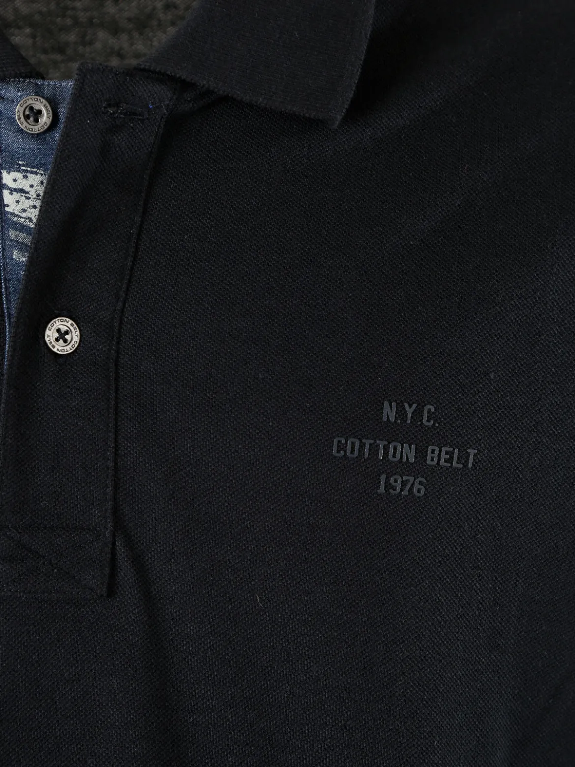Cotton Belt Polo da uomo in cotone a maniche corte - blu scuro