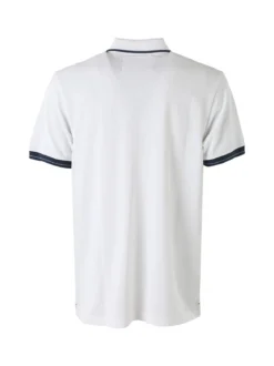 Cotton Belt Polo da uomo in cotone a maniche corte con logo - bianco