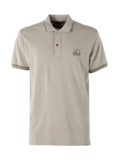 Cotton Belt Polo da uomo in cotone a maniche corte con logo - sabbia