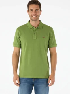 Cotton Belt Polo da uomo in cotone a maniche corte con logo - verde