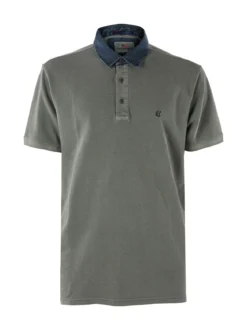 Cotton Belt Polo da uomo in cotone a maniche corte - militare