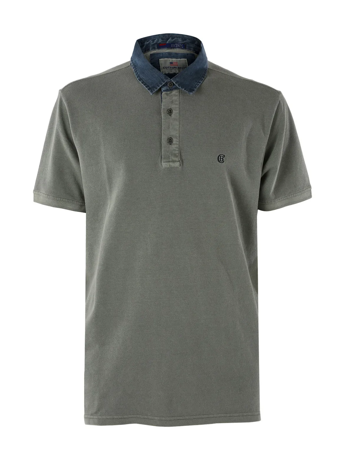 Cotton Belt Polo da uomo in cotone a maniche corte - militare