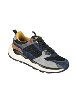 Cotton Belt Sneakers da uomo stringate - blu scuro