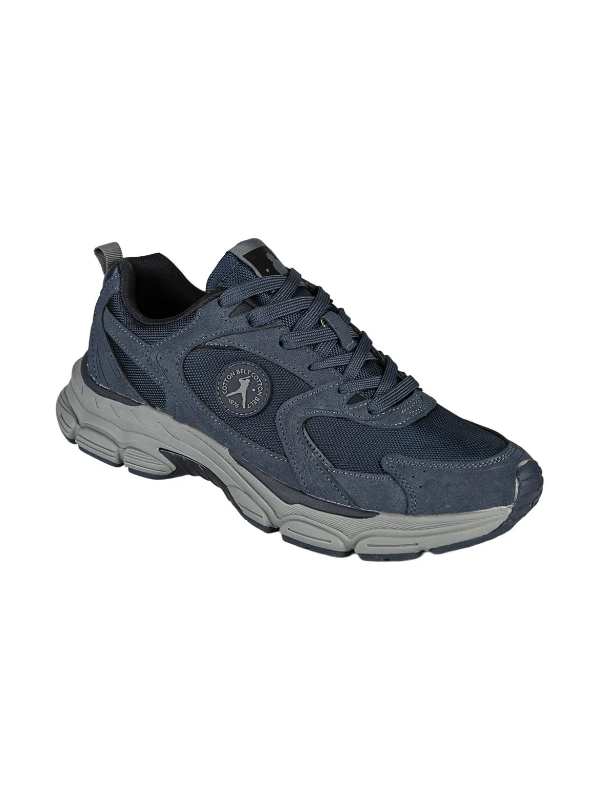 Cotton Belt Sneakers da uomo stringate - blu scuro