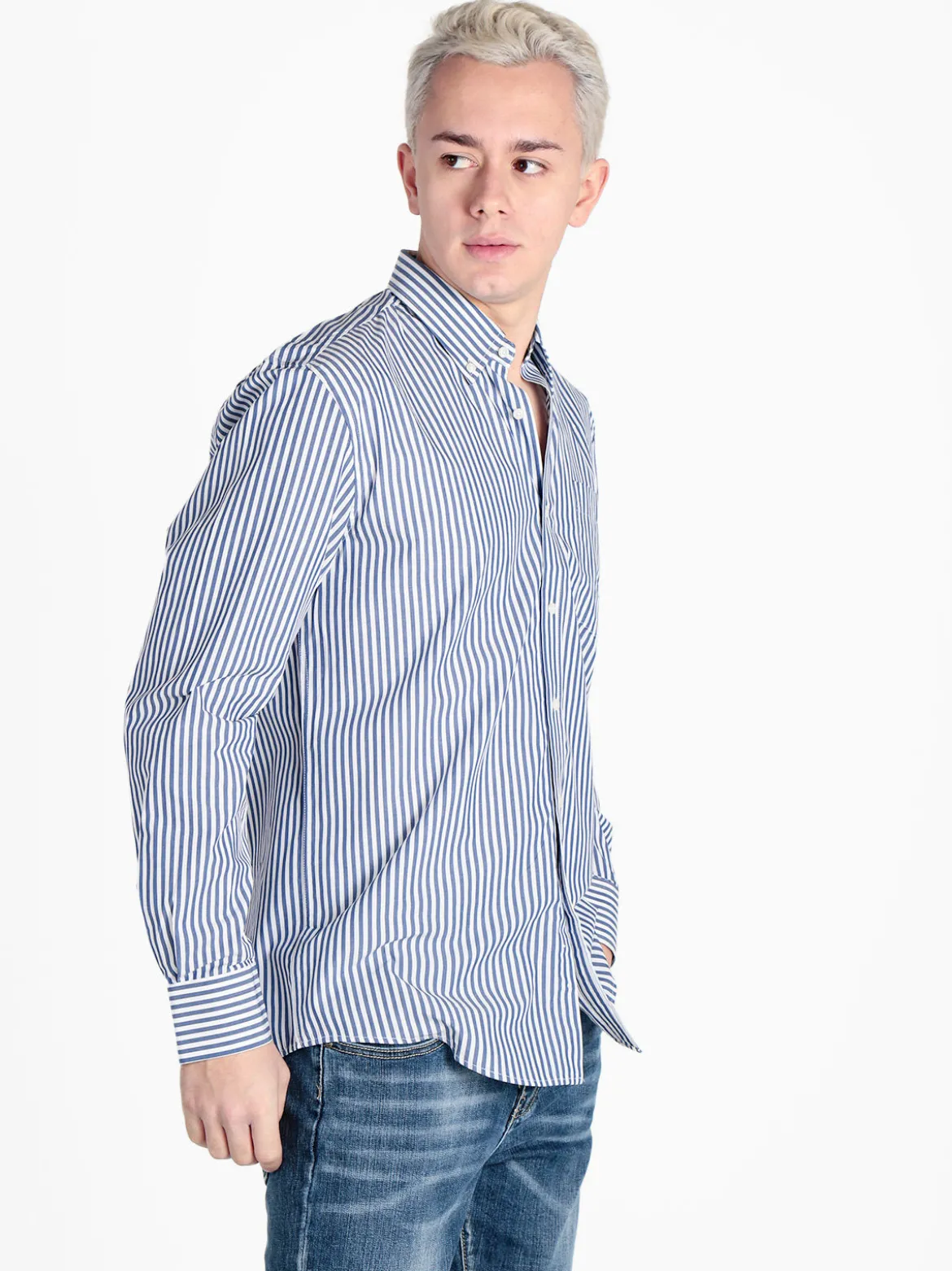 Coveri Collection Camicia da uomo a righe regular fit in cotone