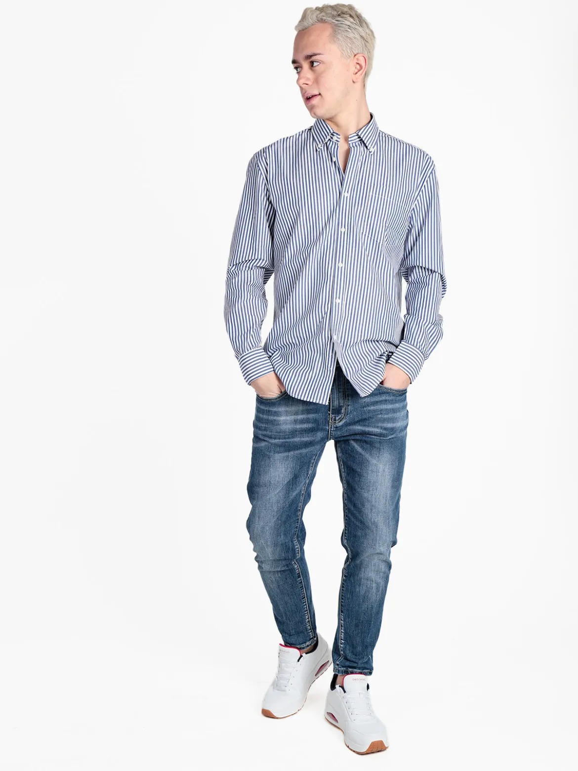 Coveri Collection Camicia da uomo a righe regular fit in cotone