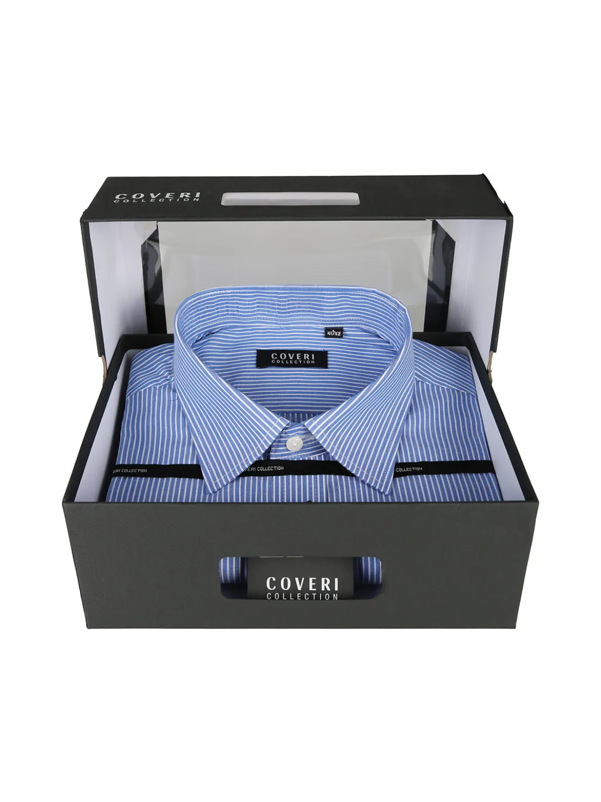 Coveri Collection Camicia da uomo a righe regular fit in cotone - cielo