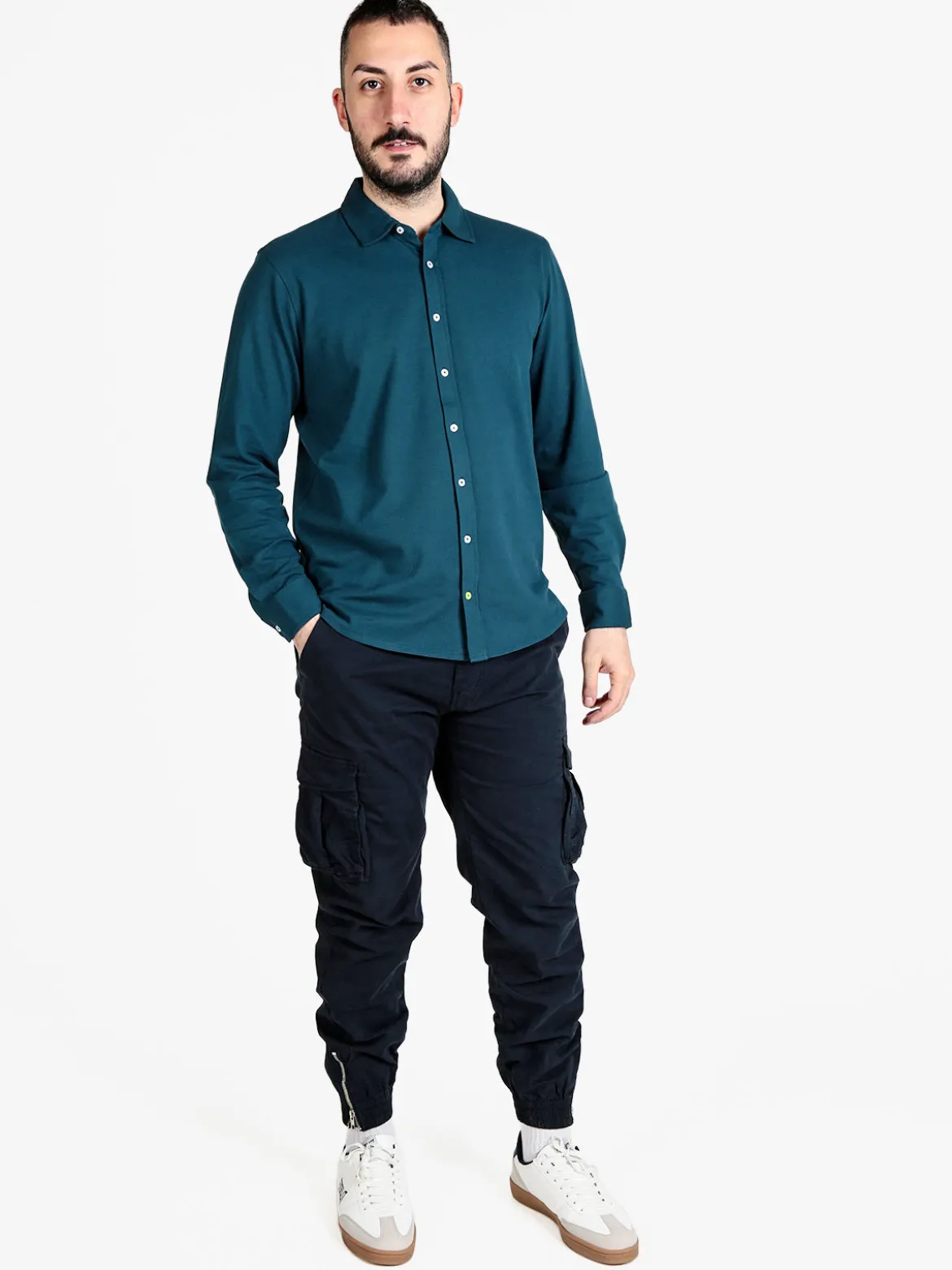 Coveri Collection Camicia da uomo in cotone a maniche lunghe