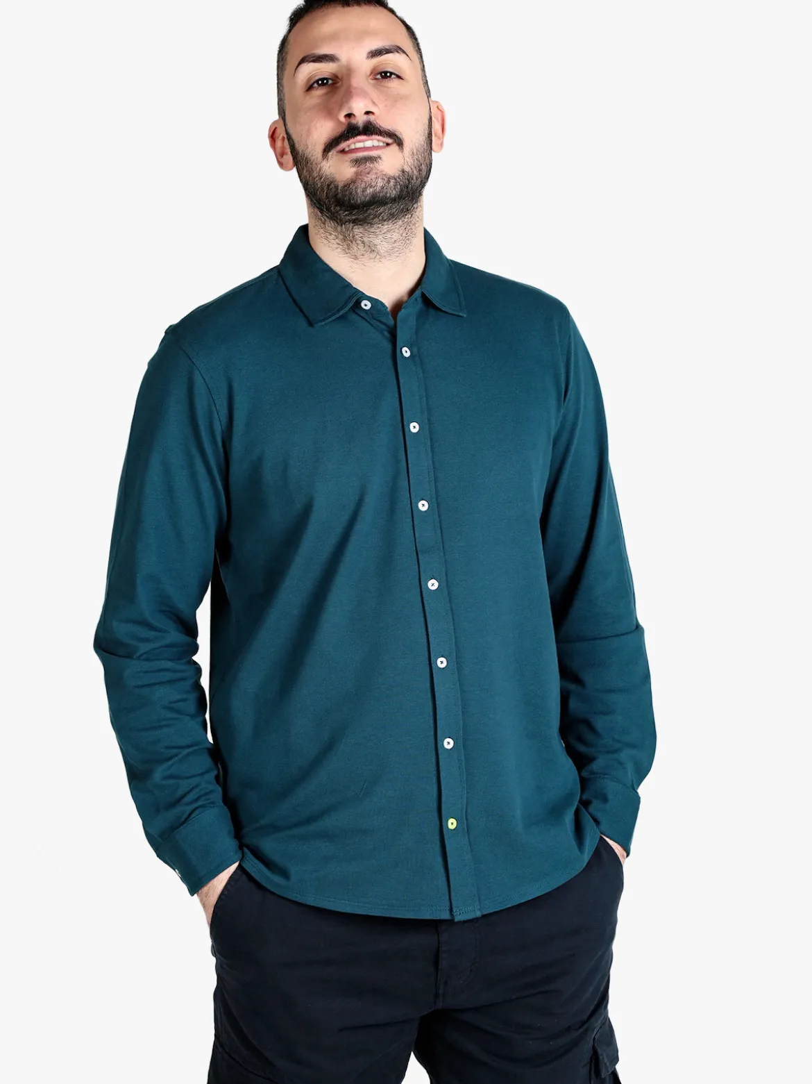 Coveri Collection Camicia da uomo in cotone a maniche lunghe