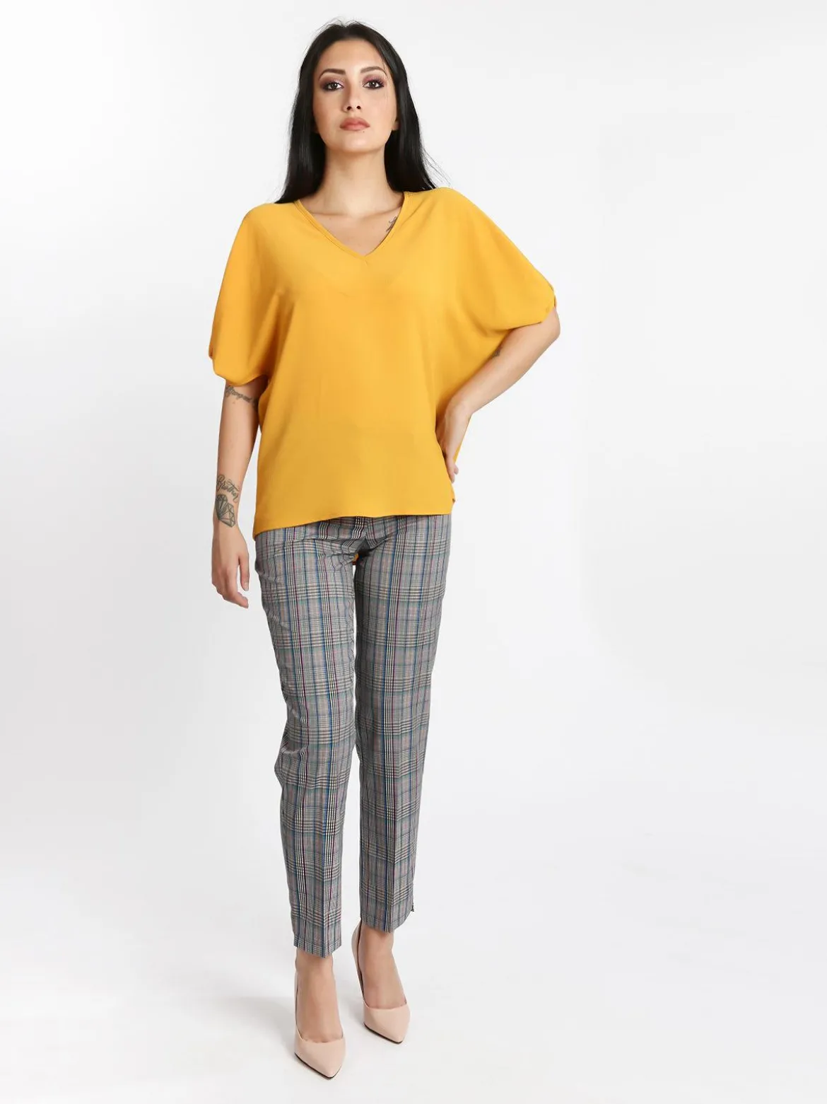 Coveri Collection Pantaloni a quadretti gamba dritta