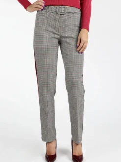 Coveri Collection Pantaloni pied de poule con strisce laterali