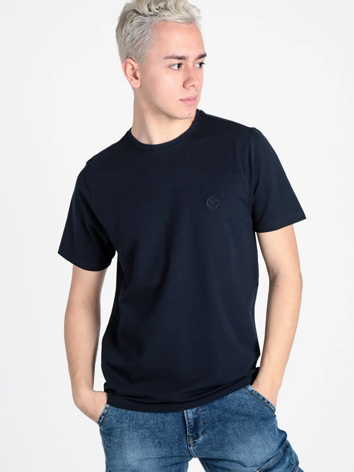 Coveri Collection T-shirt girocollo da uomo in cotone piquet