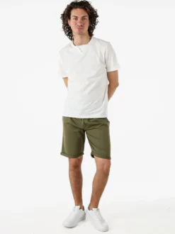 Coveri Moving Bermuda da uomo in cotone con coulisse e risvolti sul finale - militare