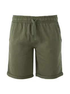Coveri Moving Bermuda da uomo in cotone con coulisse e risvolti sul finale - militare