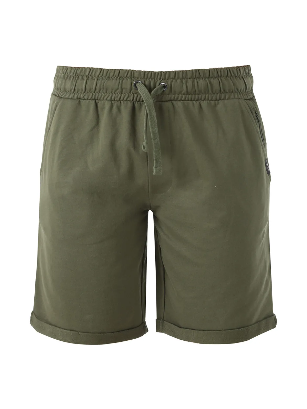 Coveri Moving Bermuda da uomo in cotone con coulisse e risvolti sul finale - militare