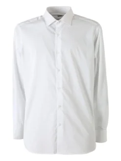 Coveri Moving Camicia da uomo in cotone regular fit a maniche lunghe - bianco