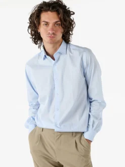Coveri Moving Camicia da uomo in cotone regular fit a maniche lunghe - azzurro