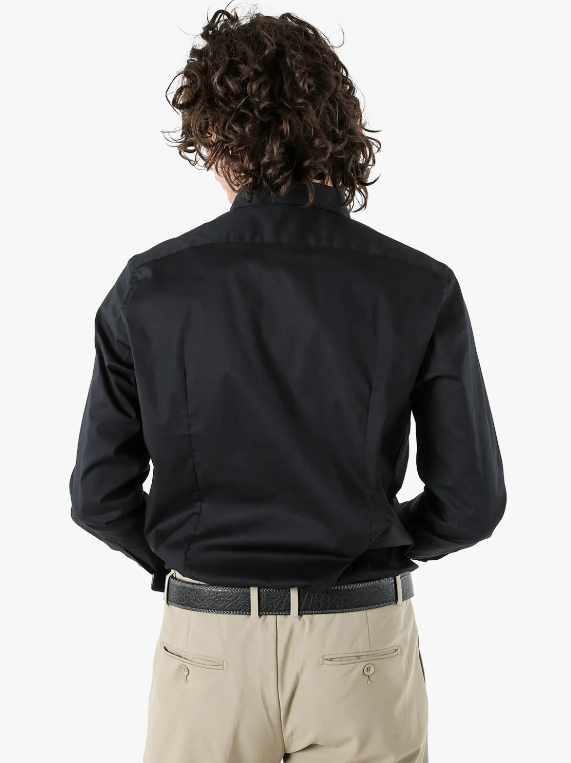 Coveri Moving Camicia da uomo slim fit in cotone a maniche lunghe - nero