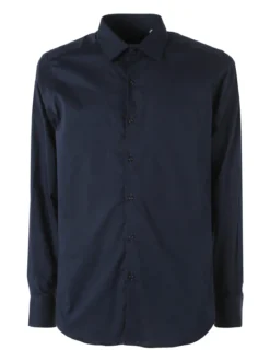 Coveri Moving Camicia da uomo slim fit in cotone a maniche lunghe - blu scuro