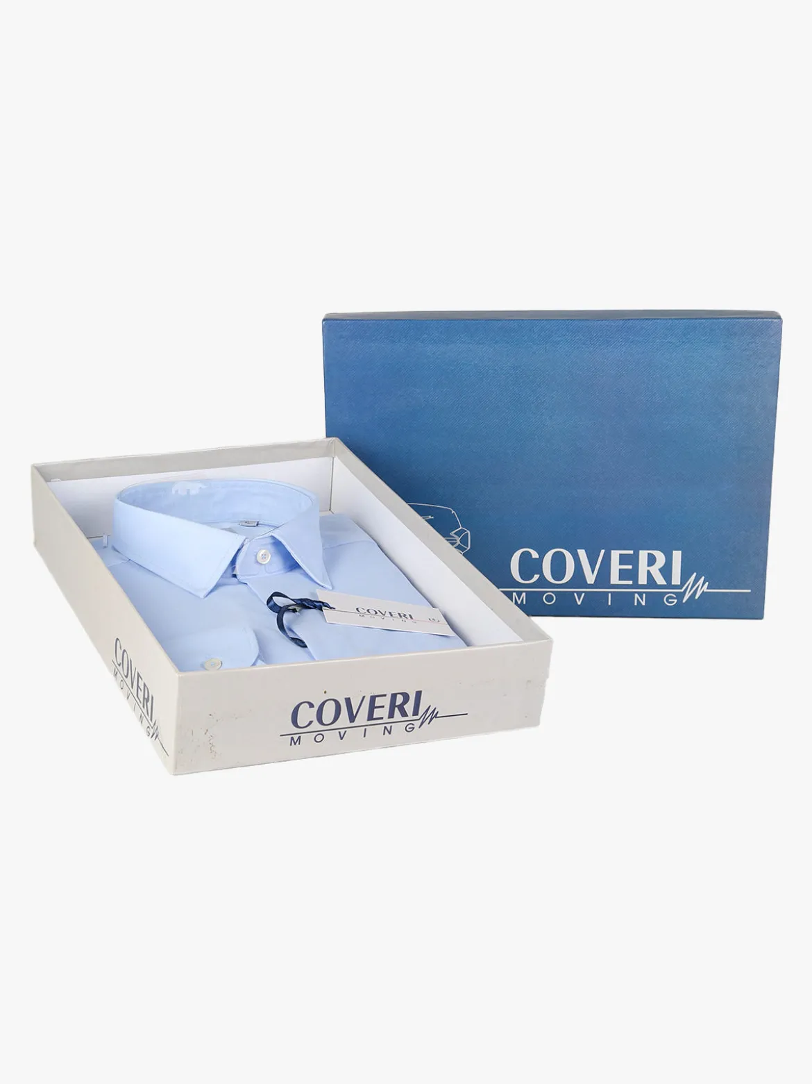 Coveri Moving Camicia da uomo slim fit in cotone a maniche lunghe - azzurro