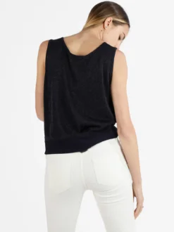 Coveri Moving Canotta donna in lurex con scollo tondo