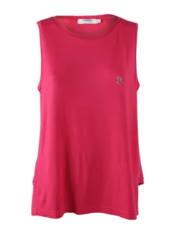 Coveri Moving Canotta girocollo da donna con logo di strass - fucsia