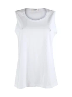 Coveri Moving Canotta girocollo da donna in cotone - bianco