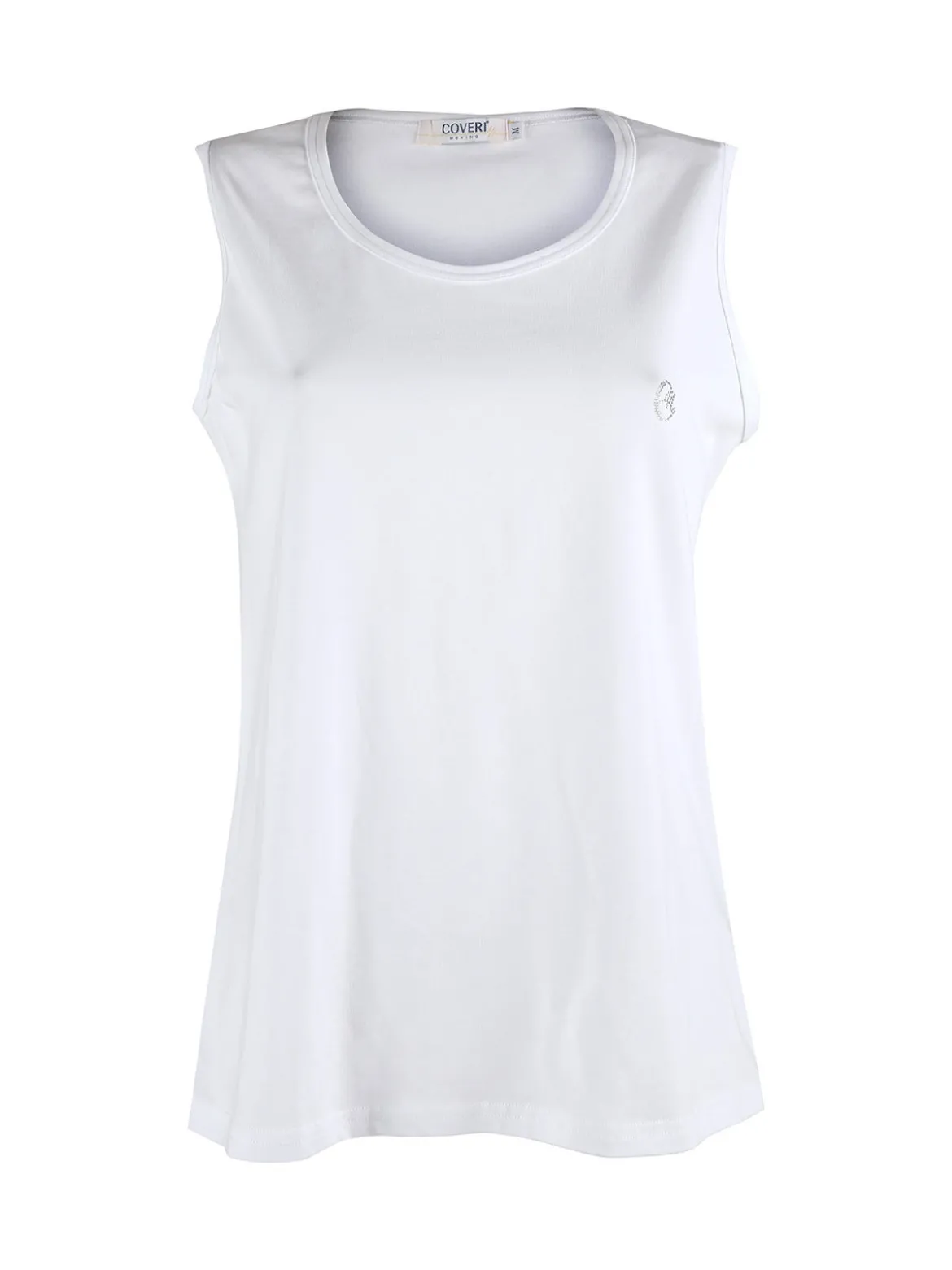 Coveri Moving Canotta girocollo da donna in cotone - bianco