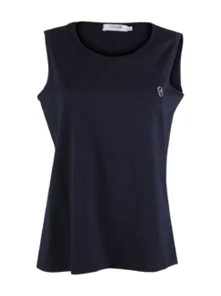 Coveri Moving Canotta girocollo da donna in cotone - blu scuro