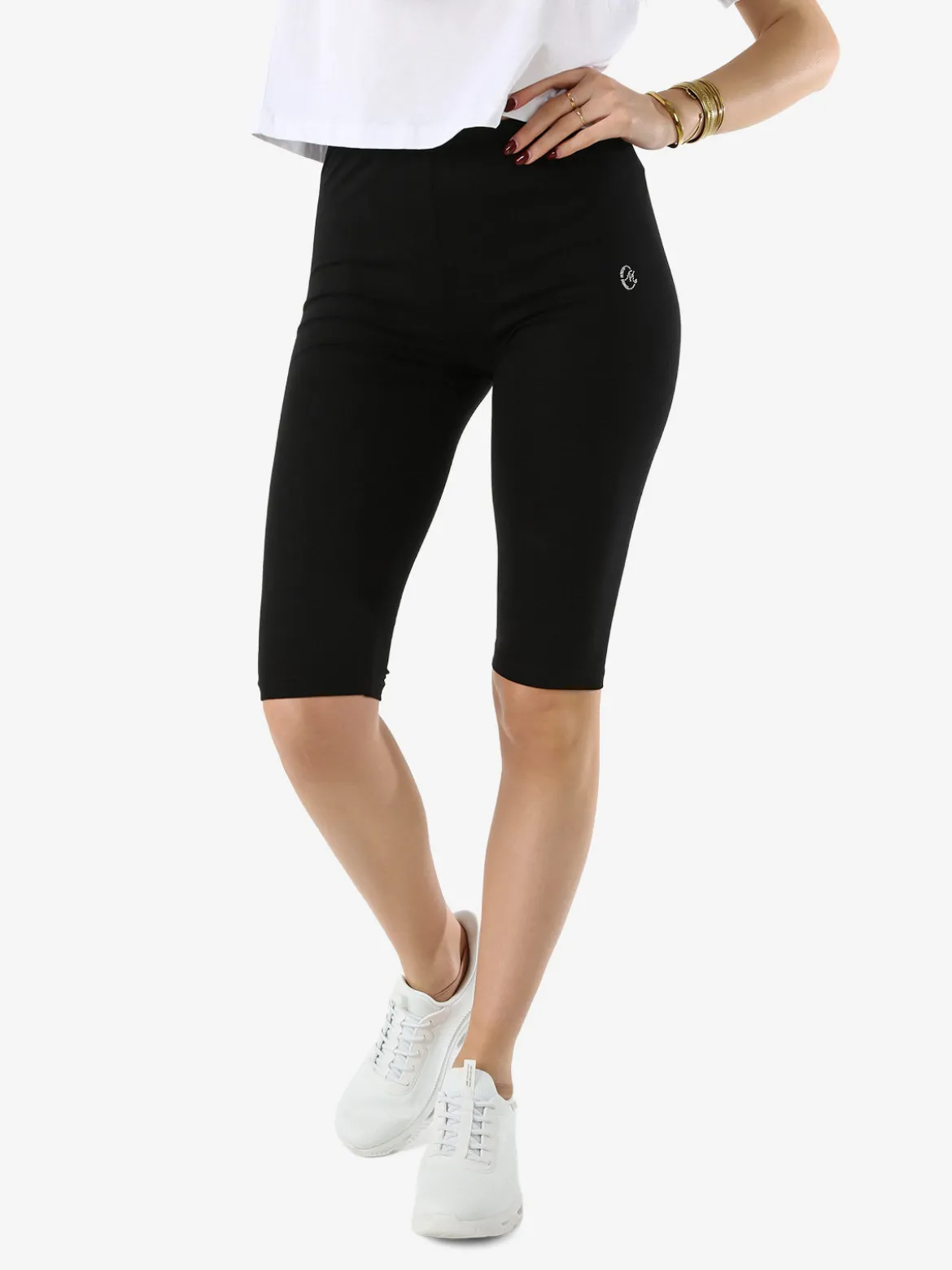 Coveri Moving Leggings a pinocchietto da donna in cotone - nero