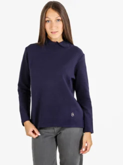 Coveri Moving Maglia donna a maniche lunghe accollata - blu scuro