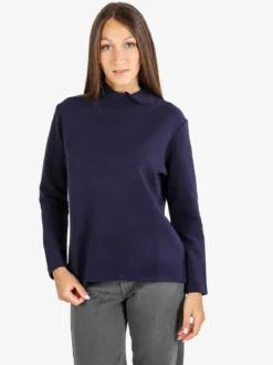 Coveri Moving Maglia donna a maniche lunghe accollata - blu scuro